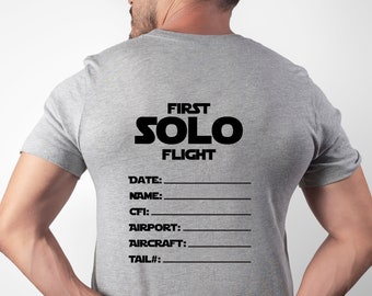 First Solo Flight, New Pilot, Jersey 3001 Unisex T-shirt, Aviation T-shirts, Pilot T-shirts, First Pilot Flight, Gifts for Pilots