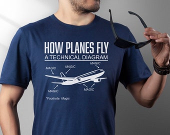 Magic Plane Unisex T-shirt, Pilot Shirt, Pilot T-shirts, Aviation T-shirt, Gifts for Pilots, Gifts for Men, Gifts for Women