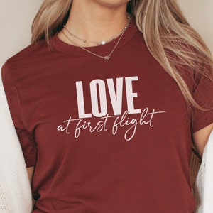 Love at First Flight Unisex T-shirt, Pilot T-Shirt, Aviation T-shirt, Aviation shirts, Pilot shirts, Gifts for Pilots, Aviation Gifts