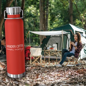 Wander Often, Wander Always Vacuum Insulated Bottle 22oz, Camping Water Bottles, Hiking Water Bottles, Gifts for Campers, Gifts for Hikers