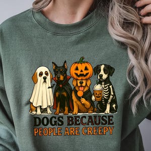 Dogs Because People Are Creepy PNG, Funny Trendy Cute Spooky Vintage Retro Halloween, Dog Mom Ghost Sublimation Design, Bootleg T-PNG,