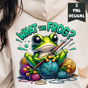 Gehaakt grappig cadeau PNG, grappig gehaakt png-shirt sublimatie ontwerp gehaakte liefhebbers cadeau, gehaakte afbeeldingen haak Froggy, naaldbewerker