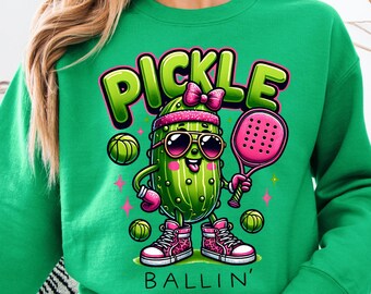 Pickle Ballin Png, Divertente Pickleball PNG, Simpatico design di sublimazione di Pickle Ball, File di trasferimento DTF di Pickle, Dink This Shirt Design digitale, Dill