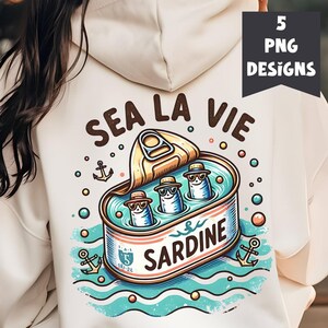 Sardine Funny Fish PNG Designs, Vintage Sardine Tinned Fish Sardine Gift, Canned Sardines Fisherman PNG Bundle, Nautical Watercolor PNG