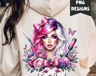 Hairstylist PNG Hair Dresser Coquette, Hair Hustler, Hairdresser Shirt PNG Cosmetology Shirt Design Hair Occupation Sublimation Digital  DTF