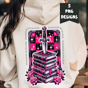 Romantasy Book Club PNG, Tarot Card Books PNG, bookish PNG, Fantasy Book Tarot, Reading Png, Romance Book Png, Book Lover Sublimation Design