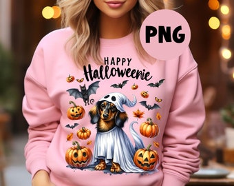 Happy Halloweenie Dachshund PNG, Dog Mom Gift, Dachshund Lover, Halloween Gift, Wiener PNG, Sausage Dog PNG Doxie, Halloween Pumpkin, Spooky