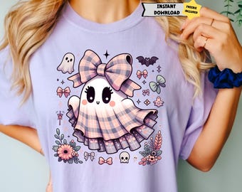 Preppy Ghost Boo PNG, Leopard Spooky Coquette Trendy PNG, Leopard Cute Ghost PNG, Halloween Sublimation Digital Design