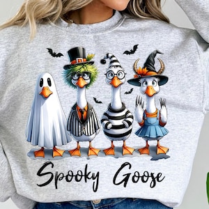 Spooky Goose PNG, Funny Halloween Goose Shirt Design, Digital Download Goose Sublimation, Cute Fall Goose Costume Clipart PNG