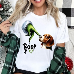Grappige kersthond png, bondhand png, Boop kerstsublimatie png, beaglehond png, schattige kerstbeagle png, hond moeder cadeau, dtf