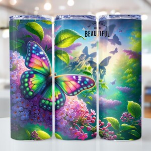 Be Your Own Kind of Beautiful Tumbler Wrap, Butterfly Motivational Quote 20oz Sublimation Design Positive Affirmation Digital Design