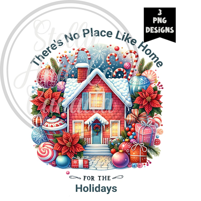 Christmas Kitchen Towel PNG There's No Place Like Home for Holidays Tea