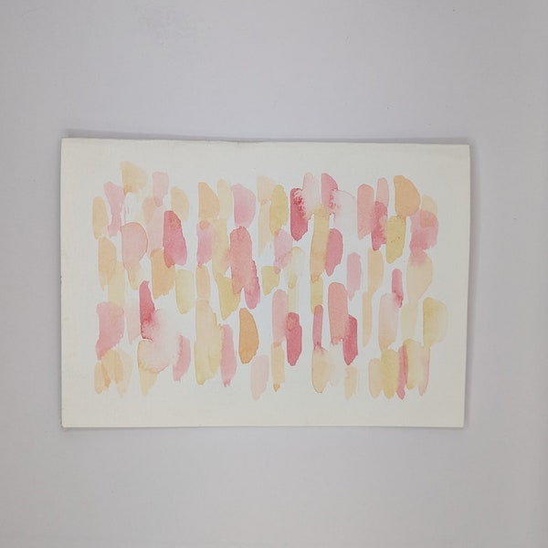 card abstract pink, yellow, and peach 3 1\2 x 5in