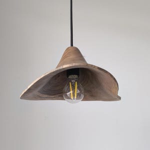 Handcrafted Wood Pendant Light: Wave Edge Scandinavian Chandelier