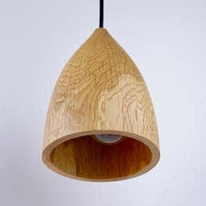 Handmade oak pendant lamp, mini natural wood lampshade, kitchen wooden lights, dining room lighting