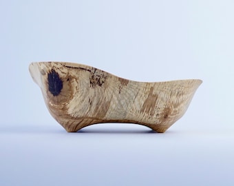 Wooden bowl, Handcrafted decorative bowl of natural oak, wood dish