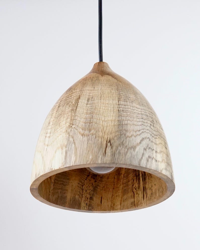 Wooden pendant lights, kitchen island lighting, solid wood light, handcrafted wooden lamp image 10