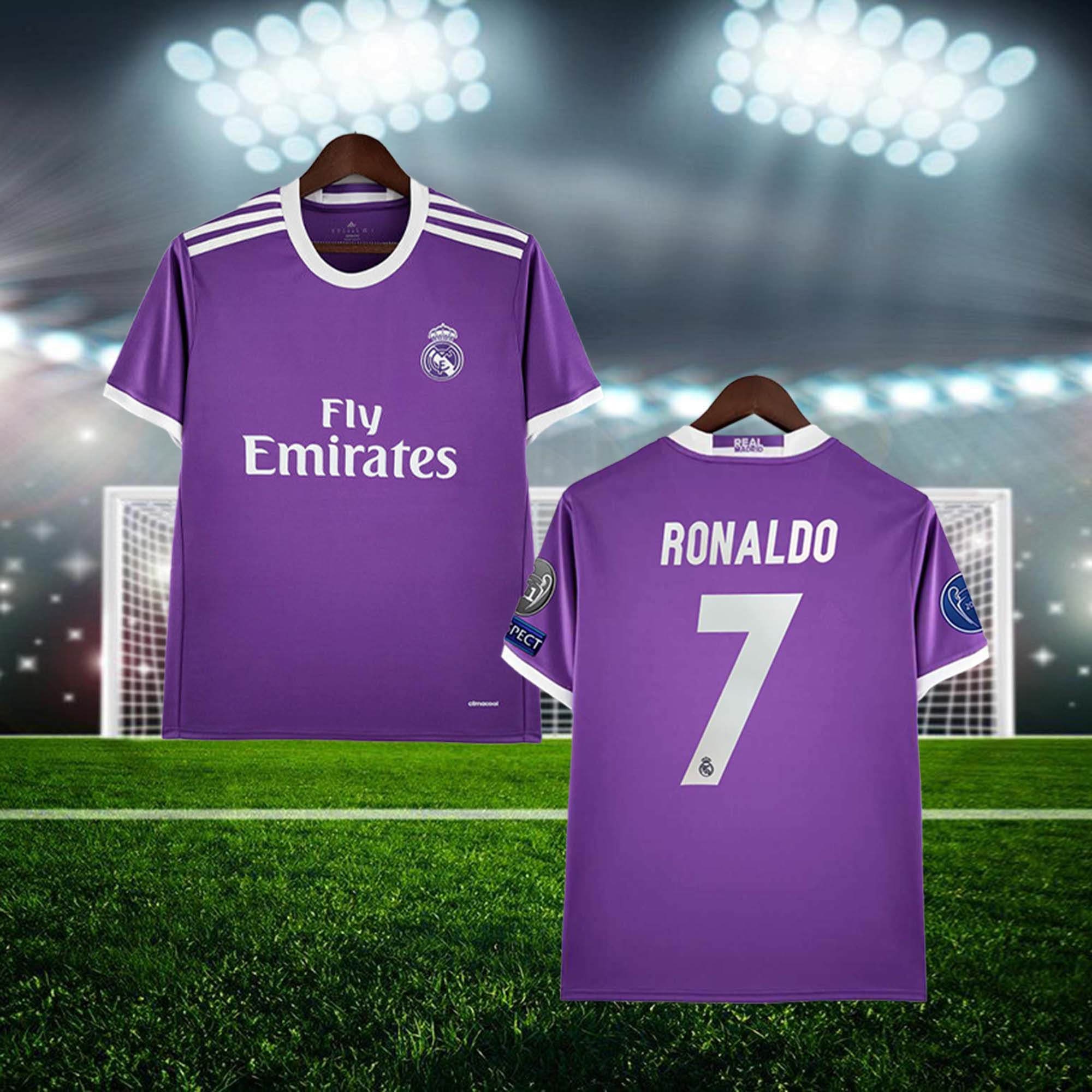 REAL MADRID Fly Emirates Soccer Jersey Shirt Small Purple Football La Liga