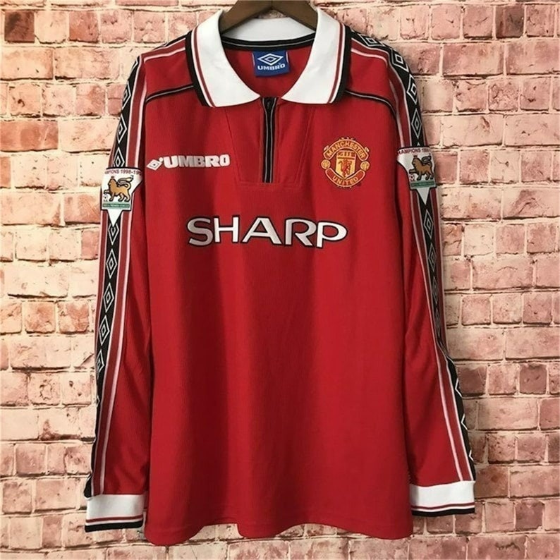 9899 Retro Manchester United Jersey, Beckham Jersey Soccer Football