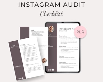 Liste de contrôle d'audit Instagram du DPP, modèle Instagram, aimant principal, abonnés Instagram, droits de revente, best-seller de produits numériques