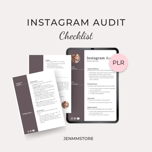 PLR Instagram Audit Checklist, Instagram Template, Lead Magnet, Instagram Followers, Resell Rights, digital products best seller