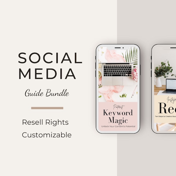 Social Media Guide Bundle, Resell Rights, Customizable, Social Media Kit, eBook Template, PLR eBooks, digital products best seller
