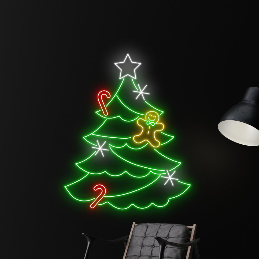 Christmas Tree Neon Sign, Merry Christmas Neon Light, Custom Xmas Tree