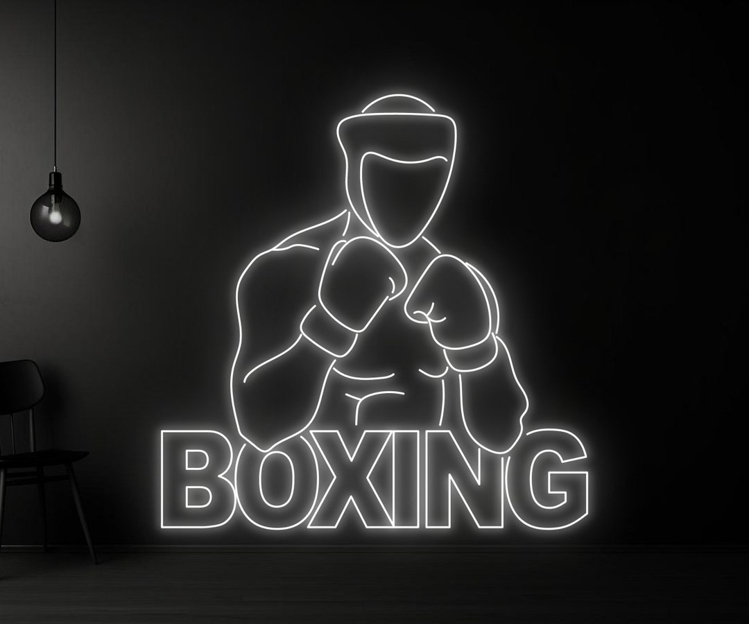 Boxing Man Neon Sign Boxing Arena Neon Led Light Fan Club Etsy