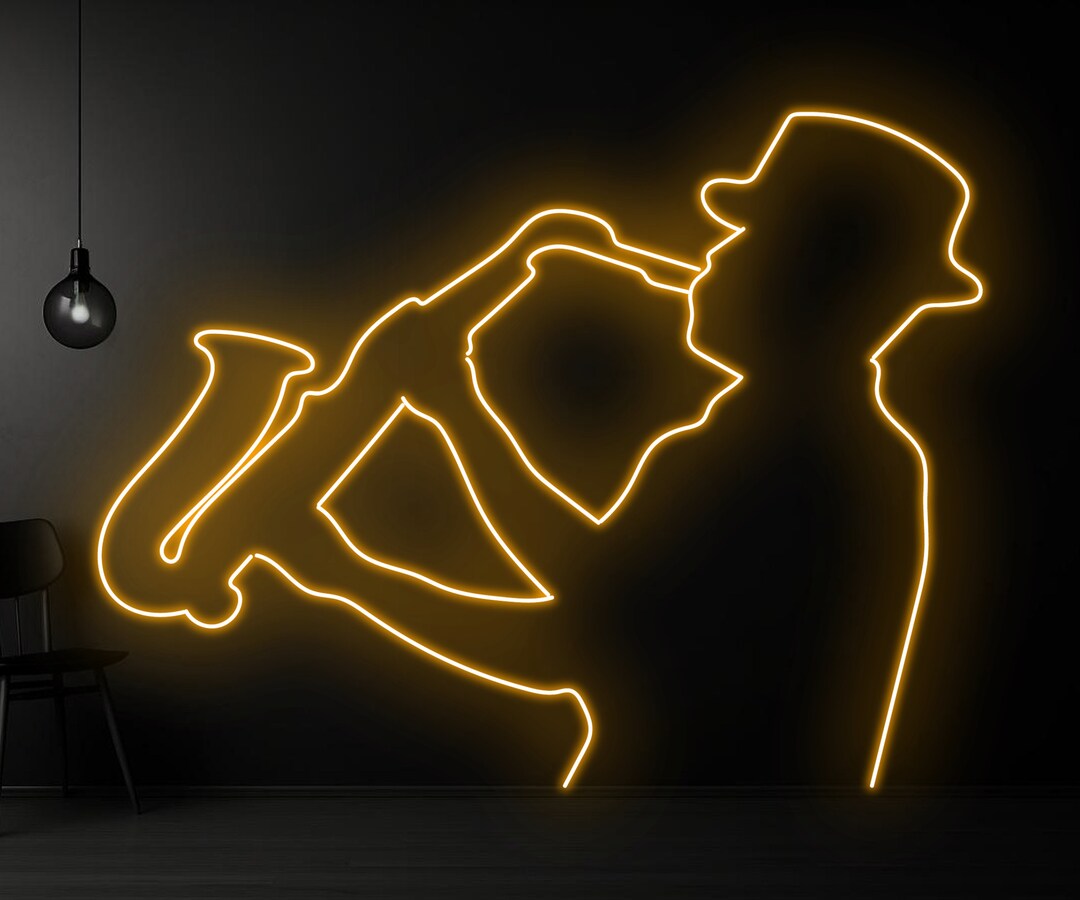 Man Saxophone Neon Sign Saxophone Neon Light Saxophone Led - Etsy