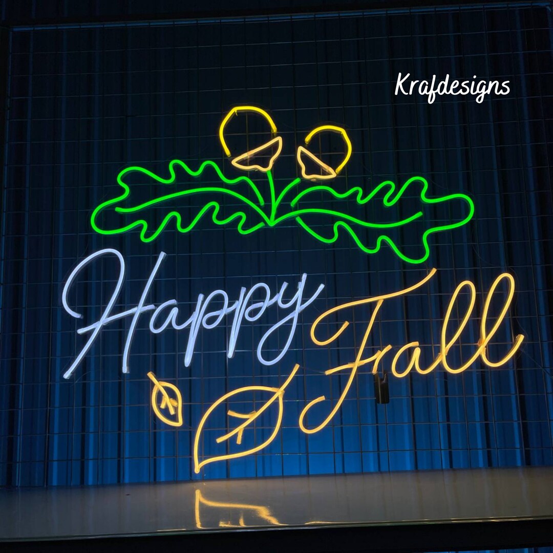 Happy Fall Neon Sign Happy Fall Led Sign Thanksgiving Neon - Etsy