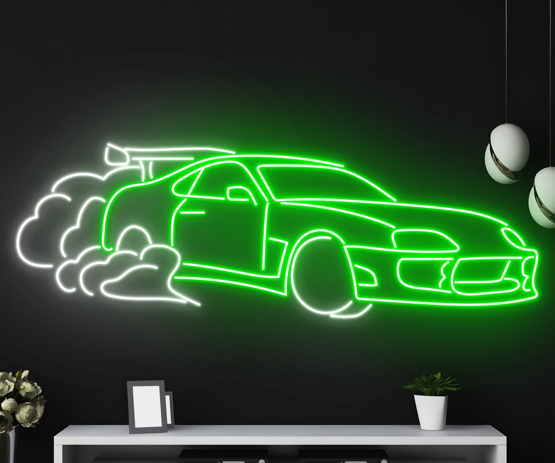 Custom Car Smoke Neon Sign, Car Lover Neon Led Light, Car Led Sign