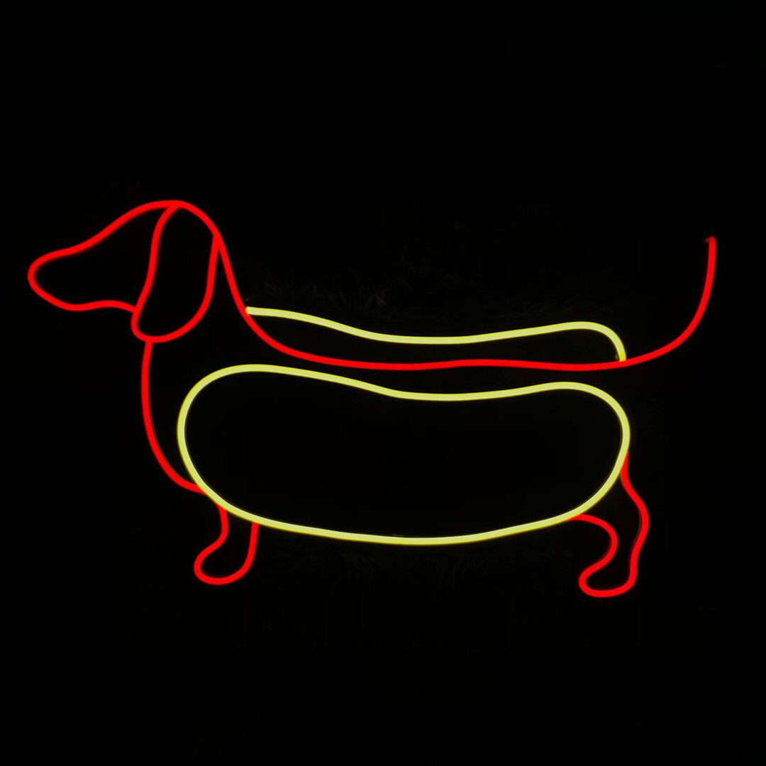 Dachshund Hotdog Neon Sign Dachshund Hotdog Led Sign Etsy