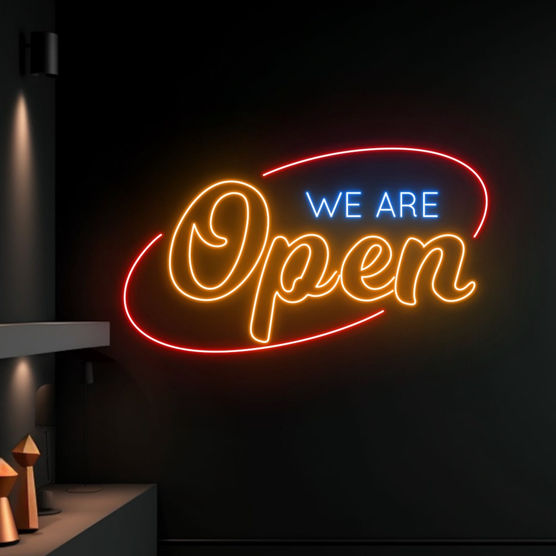 We Are Open Neon Sign We Are Open Decor Led Sign Etsy