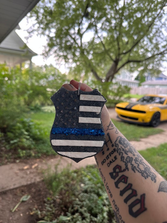 Police Flag Badge Car Freshie | Police Flag Badge Car Freshy | Freshie | Freshy