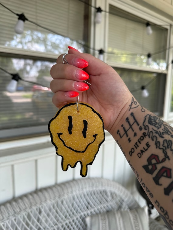 Drippy Smiley Face Car Freshie | Drippy Smiley Face Car Freshy | Smiley Car Freshy | Freshie | Freshy