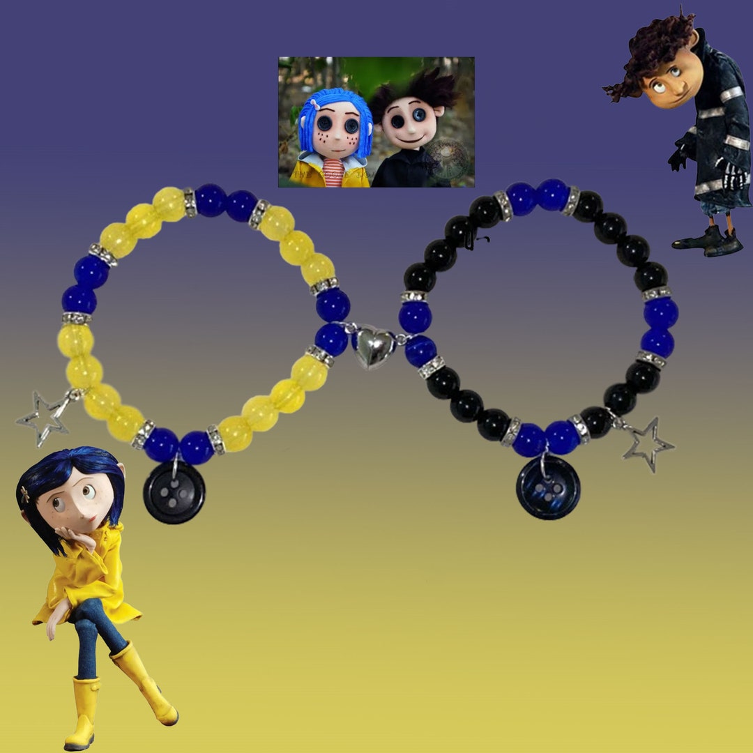 Coraline Button Couples Bracelety2k Aesthetica Pair of - Etsy