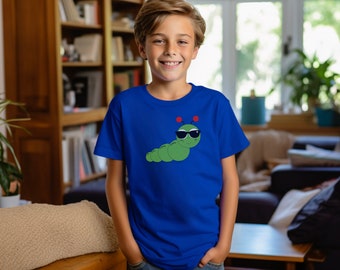 Crytas Cool Caterpillar T Shirt, Colourful Cute Cartoon Animals, Funny T shirt, Shirts for kids, Animal T shirt, Gift for kids