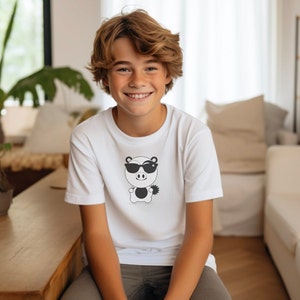 Camiseta Crytas Cool Panda, animales de dibujos animados lindos coloridos, camiseta divertida, camisas para niños, camiseta animal, camiseta de dibujos animados, regalo para niños