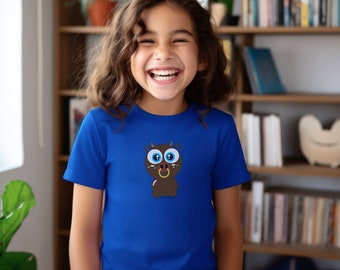 Crytas Brown Cow T Shirt, Colourful Cute Cartoon Animals, Funny T shirt, Shirts for kids, Animal T shirt, Cartoon T shirt, Gift for kids
