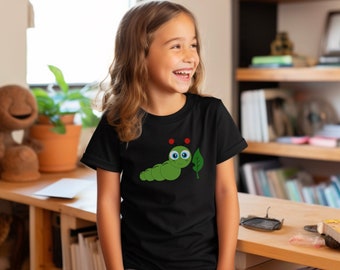 Crytas Caterpillar Eats TShirt, Colourful Cute Cartoon Animals, Funny TShirt, Shirts for kids, Animal TShirt, Cartoon T shirt, Gift for kids