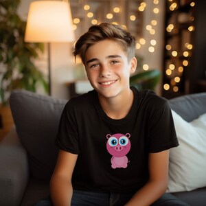 Camiseta de cerdo Crytas, animales de dibujos animados lindos coloridos, camiseta divertida, camisas para niños, camiseta animal, camiseta de dibujos animados, regalo para niños