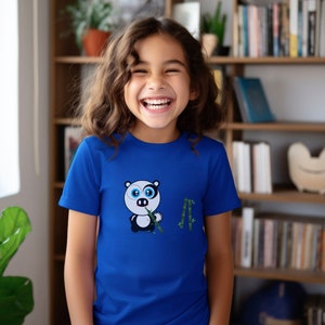 Camiseta Crytas Hungry Panda, animales de dibujos animados lindos coloridos, camiseta divertida, camisas para niños, camiseta animal, camiseta de dibujos animados, regalo para niños