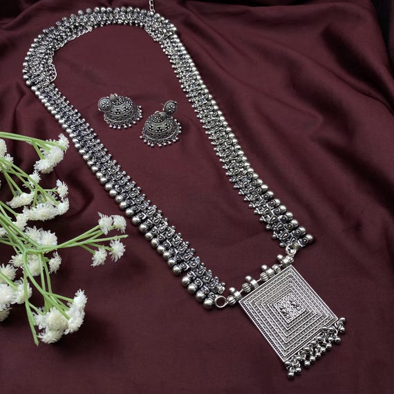 Quirky Fashions 36-inch German Silver Banjara Necklace With