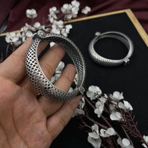 Indian Oxidized Silver Screw Kada Bangles | Antique Tribal Openable Bracelet | Ethnic Indian Jewelry for Women | Gifts for her