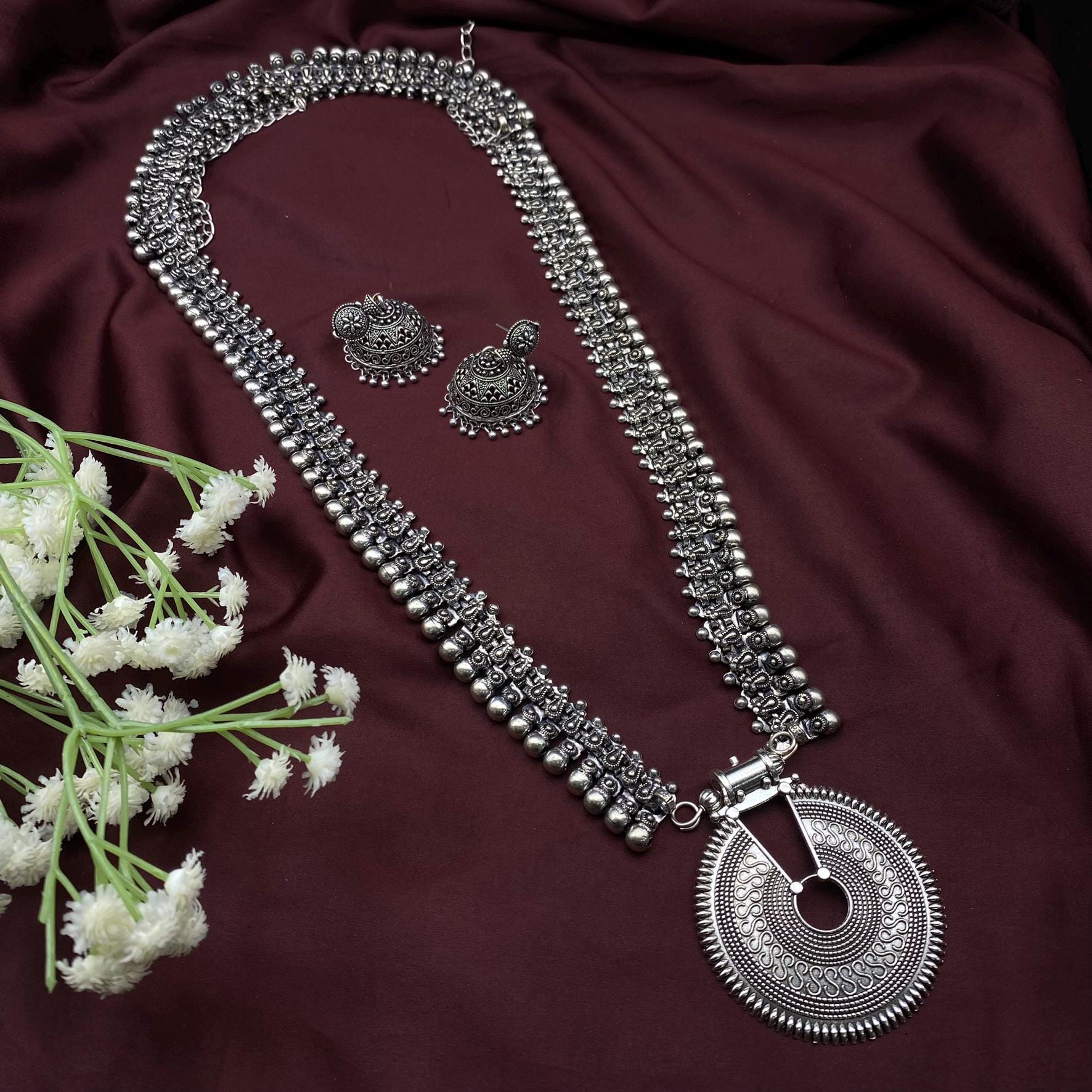 Quirky Fashions 36-inch German Silver Banjara Necklace With
