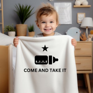 Come and Take It Soft Fleece Baby Blanket, Baby Bottle Fleece Baby Blanket, Baby Bottle Come and Take It Baby Blanket