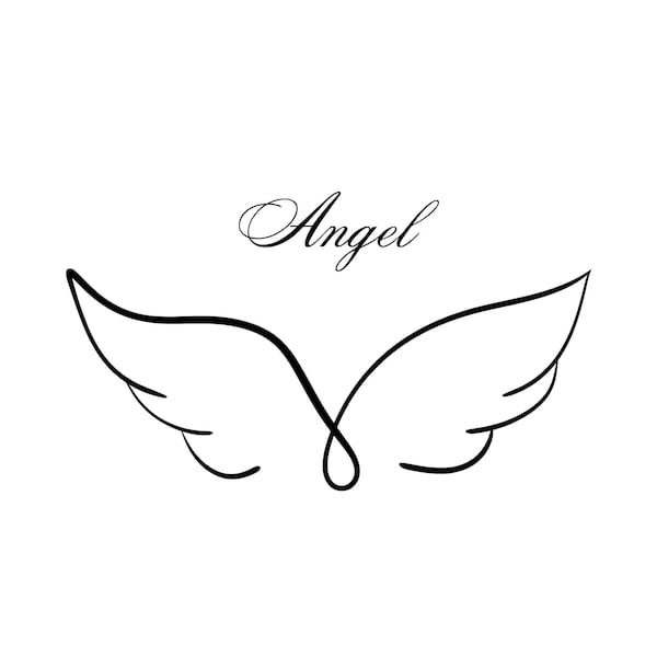 Angel logo and wings, zip file with jpg, png, svg, and pdf