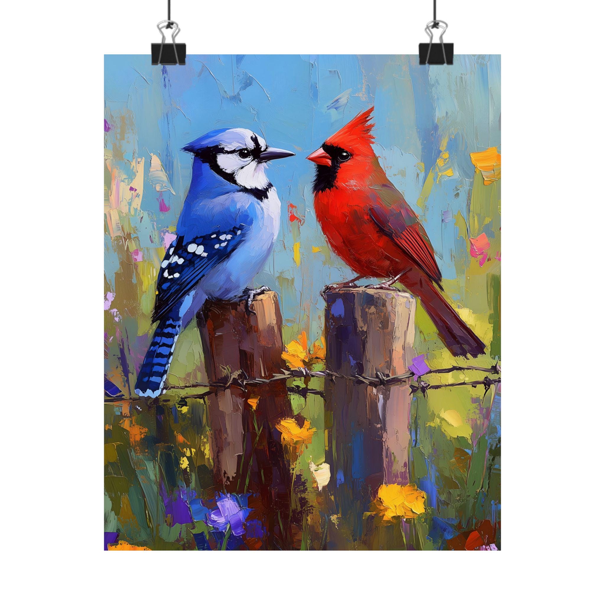 Cardinal and Blue Jay Art Print • Colorful Bird Wall Art • Nature Lover ...