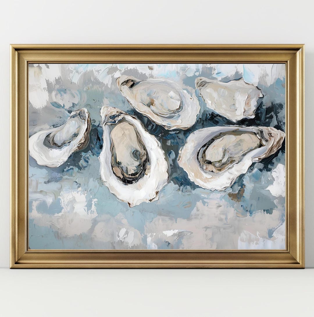 Artistic Oyster Abstract Print, Nautical Wall Art, Coastal Home Decor ...