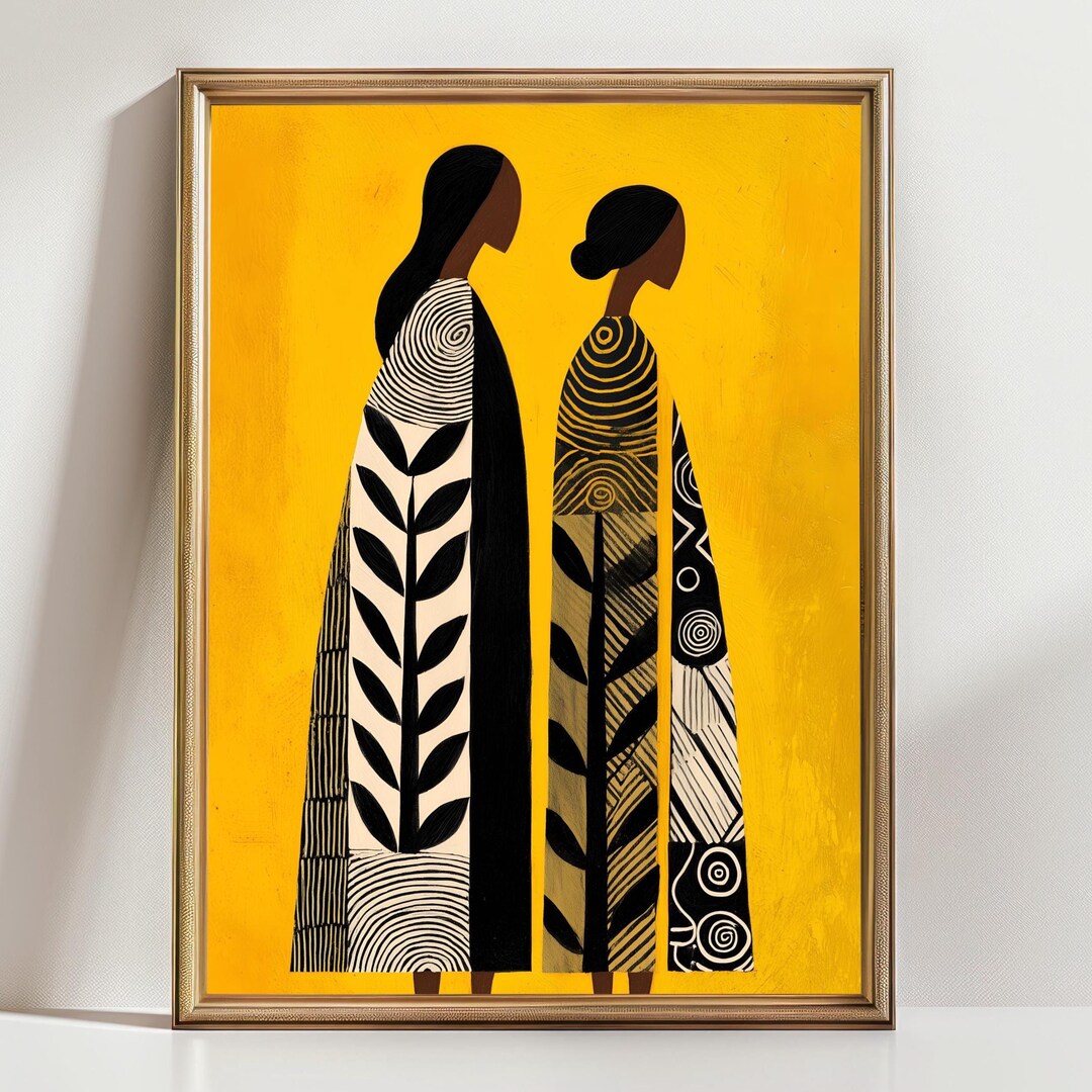 Modern African Art Print – Abstract Black Women Wall Art, Minimalist ...